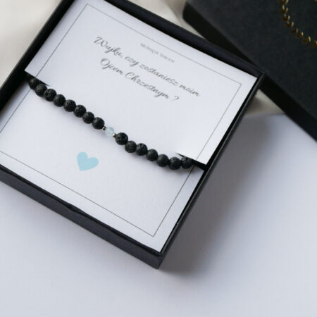 Bransoletka "Czy zostaniesz moim Chrzestnym" błękit