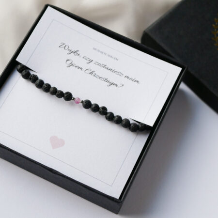 Bransoletka "Czy zostaniesz moim Chrzestnym" róż