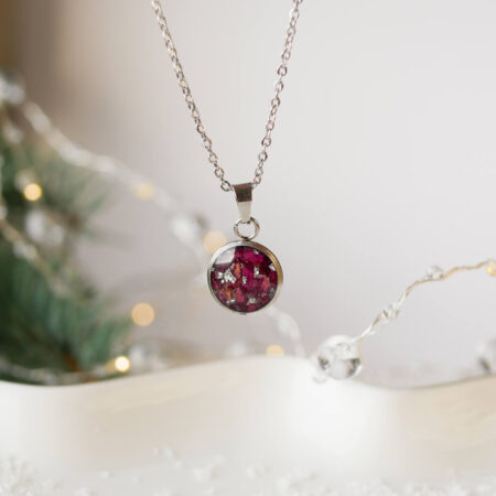 Kółeczko & kruszona róża srebro