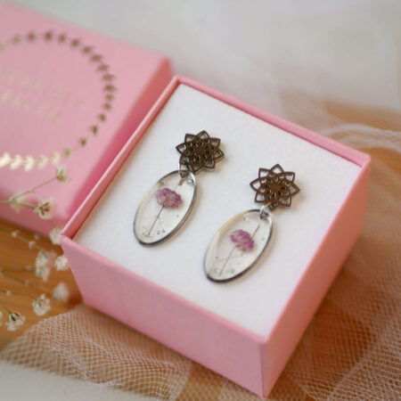 Wiszące kolczyki & owale gipsówka