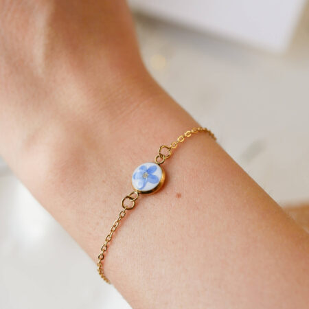 Bransoletka & niezapominajka złoto