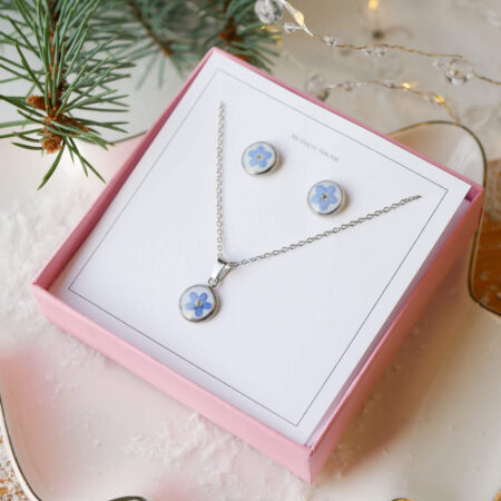 Komplet & niezapominajki srebro