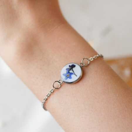 Bransoletka & niezapominajka srebro