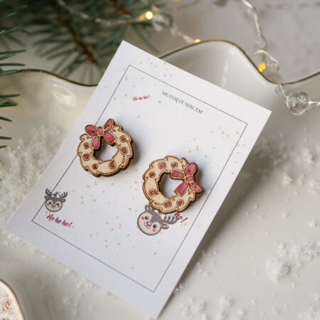 Kolczyki świąteczny wianek