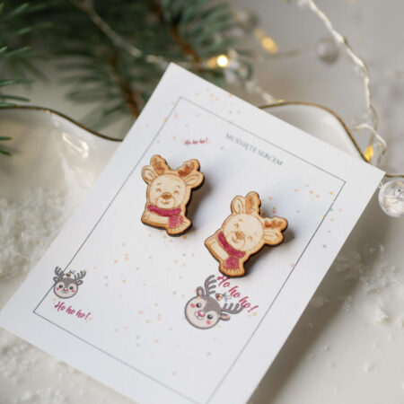 Kolczyki świąteczny reniferek