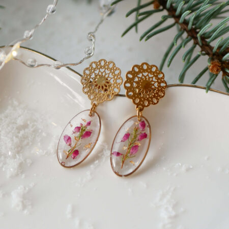 Wiszące kolczyki & mandale, wrzosy