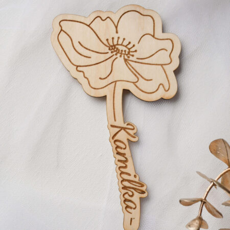 Kwiatek mak z imieniem