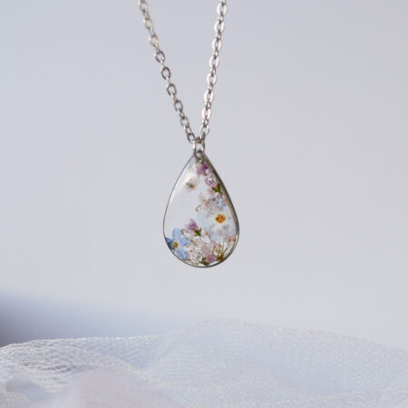 Duża łezka & łąka z niezapominajką mi srebro