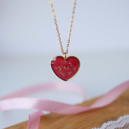 Serce, złoto & dzika marchew, czerwone tło