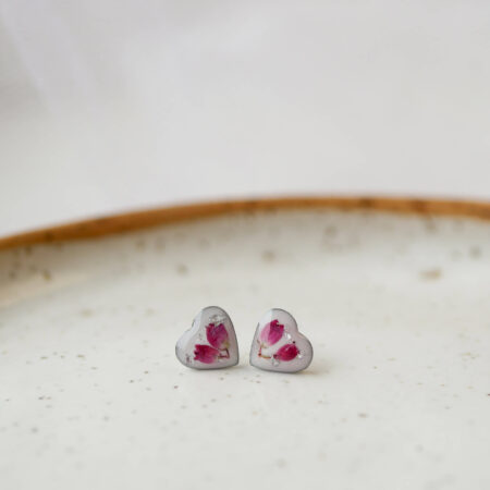 Mini serduszka & wrzosiec srebro III