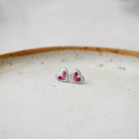 Mini serduszka & wrzosiec srebro II