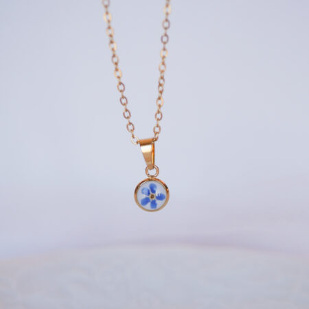 Mini kropelka & niezapominajka złoto