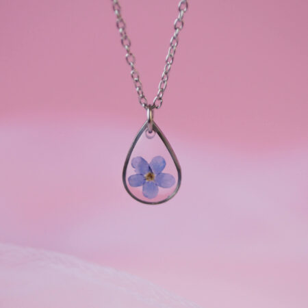 Mini łezka & niezapominajka srebro II