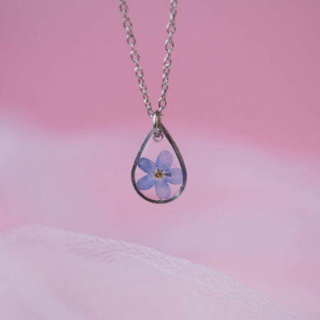 Mini łezka & niezapominajka srebro III