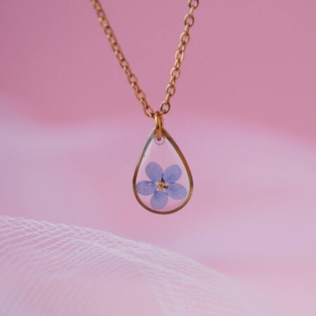 Mini łezka & niezapominajka złoto