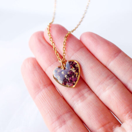 Serce & czerwona róża złoto II