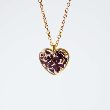 Serce & czerwona róża złoto