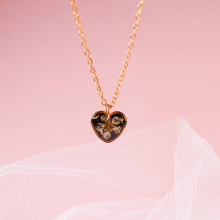 Mini czarne serce & tawuła złoto