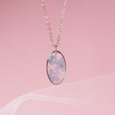 Owal & niezapominajki srebro