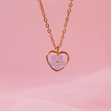 Mini Serce & niezapominajka złoto II