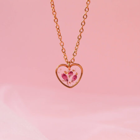 Mini Serce & wrzosiec złoto